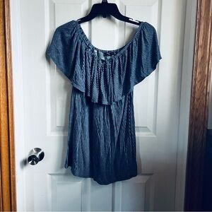 Max Jeans Blue Striped Blouse